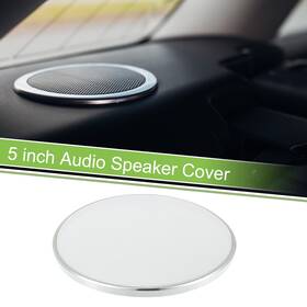 X Autohaux 655692918548 5 Inch Car Speaker Grill Cover Mesh Subwoofer Guard Plating Silver Tone White
