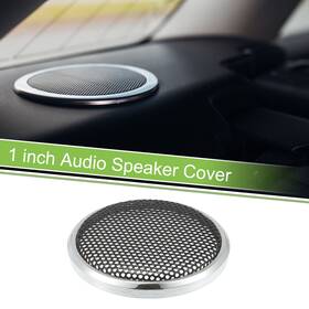 X Autohaux 655692918555 1 Inch Car Speaker Grill Cover Mesh Subwoofer Guard Plating Silver Tone Black