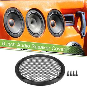 X Autohaux 655692918678 1 Set 6 Inch Car Speaker Grill Cover Mesh Round Subwoofer Guard With Screws Black X Autohaux 655692918678 1 Set 6 Inch Car Speaker Grill Cover Mesh Round Subwoofer Guard With Screws Black