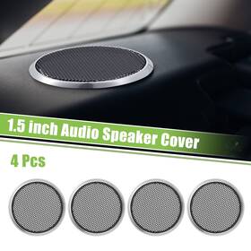 X Autohaux 716058395509 4pcs 1.5 Inch Car Speaker Grill Cover Mesh Round Audio Subwoofer Guard Silver Tone