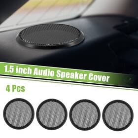 X Autohaux 716058395554 4pcs 1.5 Inch Car Speaker Grill Cover Mesh Round Audio Subwoofer Guard Black