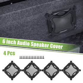 X Autohaux 716058396438 4 Pcs 6 Inch Car Speaker Grill Cover Mesh Audio Subwoofer Guard With Screws Black