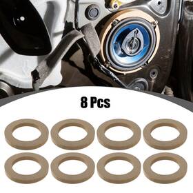 X Autohaux 724117440879 8 Pcs Universal 4 Inch Speaker Subwoofer Mounting Spacer Rings Solid Wood Beige