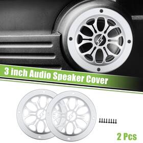 X Autohaux 724117770617 2pcs 3 Inch Auto Speaker Grill Cover Audio Subwoofer Guard With Screws Silver Tone