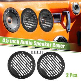 X Autohaux 724117806255 2pcs 4.5 Inch Car Speaker Grill Cover Round Audio Subwoofer Guard With Screws Black X Autohaux 724117806255 2pcs 4.5 Inch Car Speaker Grill Cover Round Audio Subwoofer Guard With Screws Black