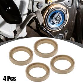 X Autohaux 781913522840 4 Pcs Universal 3 Inch Speaker Subwoofer Mounting Spacer Rings Solid Wood Beige