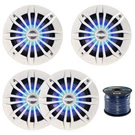 4-6.5" Enrockmarine 200W White Speaker Blue Led Lights, Remote, 50' Wire. Fixed Price $144.99.