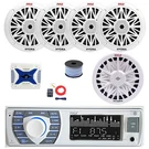 Pyle Bluetooth Am/fm MP3 Receiver, 4X 8" 300W Speakers, Amp W/kit, Sub, Wire. Fixed Price $396.99.