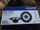 Alpine SXE-1725S 6.5" 2-WAY Coaxial Car Speakers 220W Pair W/ Box. Fixed Price $60.00.