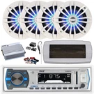 Pyle Bluetooth Marine Radio, Cover, Antenna,amp W/kit, 4X 6.5" Led White Speaker. Fixed Price $252.49.