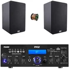 Pyle PDA6BU 200W Home Receiver, 2X 6.5 High Power Wooden Black Speakers, Wire. Fixed Price $193.49.