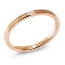 Rose Gold Color Stainless Steel Eternity Wedding Band Ring With Diamond Accent. Fixed Price $42.99.
