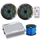 2X Kicker 6.5" 195W Led Speakers W/ Remote, 4-CH Marine Amplifier, Wire. Fixed Price $260.49.
