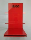 Hugo Boss 3PC Logo Display Unit In Red Plexiglass. Fixed Price $120.00.
