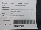 A7 Audi 2012 Speaker 182590. Fixed Price $75.00.