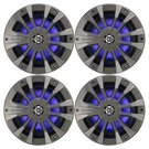 4X Navatlas N652L 6.5 2-WAY Waterproof 200W Rms Speakers With Blue Led Lights. Fixed Price $258.00.