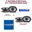 Pair Of Alpine S2-S68 S2-SERIES 5"X7" 2-WAY Coaxial Speaker System. Fixed Price $229.95.