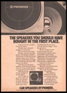 1978 Pioneer TS-106 Car Speakers-print Ad / Mini-poster Vtg 70 Music Cor. Fixed Price $6.75.