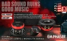 Emphaser ECP-M4 Monolith 10 Cm Component System 2-WAY Speaker 70 Watt Rms. Fixed Price $216.91.