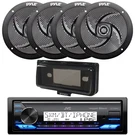 Marine Bluetooth Radio, 4X 5.25" 180W Low Profile Boat Speakers, Cover (black). Fixed Price $182.99.