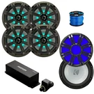 4X Kicker 8" 300W Marine Led Speaker, Grey Grille, Sub, Remote,wire. Fixed Price $924.86.