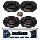 Pyle PLMRL50WB Bluetooth Am/fm Receiver, 4X 6X9" 300W Car Speakers W/wire. Fixed Price $339.90.
