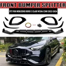 For Mercedes W206 C-class 2021-ON Front Splitter Lip & Fog Lamp Grille Side Fins. Fixed Price $175.99.