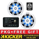 Kicker KMC4 Digital Media Receiver Marine Audio PACKAGE+6.5 Led Speakers 1 Pair. Fixed Price $418.27.