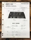 Kenwood KEC-101 Crossover Service Manual *original*. Fixed Price $14.97.