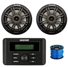 Kicker KMC3 Marine Bluetooth Stereo Receiver, 2X 6.5" 150W Black Speakers, Wire. Fixed Price $339.97.