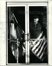 1984 Press Photo Harry Dinkel Looks Out The Chained Front Door Of Trinity Church. Fixed Price $24.99.