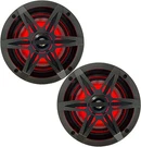Enrock Marine 6.5" 2WAY 120W Rgb Led Light Audio Charcoal Grilles Speakers 1PAIR. Fixed Price $159.00.