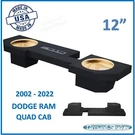 2002-2022 Dodge Ram 1500 2500 3500 Quad Cab 12" Dual Box Subwoofer Enclosure. Fixed Price $340.00.