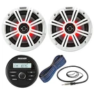 Kicker KMC2 Gauge Radio Receiver, 2X 6.5" Led Speakers W/grille, Wire, Antenna. Fixed Price $349.97.