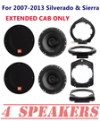 Jbl 3-WAY 6.5" Speakers Front/rear For 2007-2013 Silverado & Sierra Extended Cab. Fixed Price $161.99.