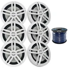 X Enrock EM265W 6.5" 180W 2-WAY Boat Speakers, Marine Grade 50' Wire Spool. Fixed Price $157.99.