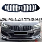 Gloss Black Dual Slats Front Kidney Grill Fit For Bmw 8-SERIES G14 G15 G16 20-22. Fixed Price $90.23.
