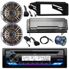 Jvc Cd Receiver, 2X 5.25" Speakers, Harley Handlebar + Install Kit, Accessories. Fixed Price $430.49.