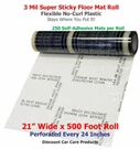 Sticky Floor Mats 21 Wide X 500 Roll 24 Perforated Adhesive 3MIL. Fixed Price $129.95.
