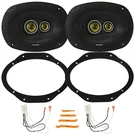 2X Kicker 6X9" 450W Black Speakers, Metra 82-5606 Plates + Harness. Fixed Price $136.99.