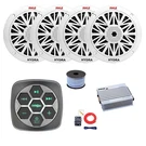 Metra Marine 3-ZONE Bluetooth Controller, 4X 6.5" Speakers, Amp W/kit, Wire. Fixed Price $217.49.