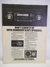Pioneer Car Speakers Cassette Deck Ts 571 106 1978 Vintage Print Ad Full Page. Fixed Price $11.68.