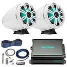 Kicker 6.5" 195W Marine Led Tower Speakers (pair) W/wire, 2-CH Amplifier W/kit. Fixed Price $604.95.