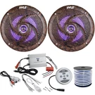 X Pyle PLMRLE64DK 6.5" Stereo Led Speakers, 2-CHANNEL Amplifier, Wire. Fixed Price $159.49.
