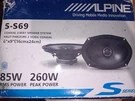 Alpine S-S69 6X9" Coaxial 2-WAY Speakers Black. Fixed Price $90.00.
