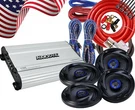 4X Autotek 600W 6.5" Car Speaker + Audiobank 1000W 4CH Amplifier Kit. Fixed Price $129.99.