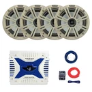 4X Kicker 6.5" 195W Marine Speakers, White Grilles, Bluetooth Amplifier W/kit. Fixed Price $386.49.