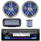 Jvc Marine Bluetooth Stereo Receiver, 2X 6.5" 180W Boat Speakers, Cover, Wire. Fixed Price $178.99.