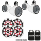 Kicker 8" White Wake Tower Led Marine Speakers 2-PAIRS. Fixed Price $1241.90.