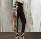 New Line+dot Medium By Revolve Tropical Rainbow Silk Resort Pants Black. Fixed Price $10.00.